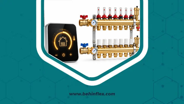 ترموستات دیواری و کلکتور برنجی